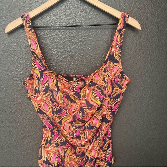 Garnet Hill Active Square-Neck One-Piece Swimsuit - Picture 7 of 11